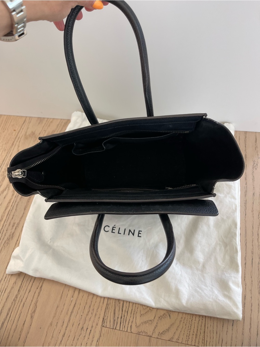 Celine Black Pebbled Leather Micro Luggage Tote - Picture 3 of 16